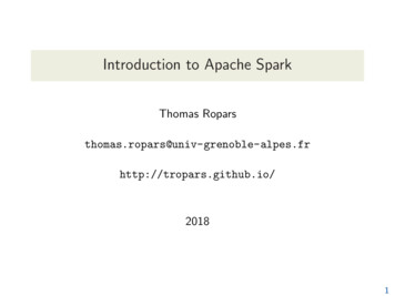Introduction To Apache Spark - GitHub Pages