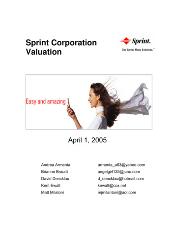 Sprint Corporation Valuation - Texas Tech University