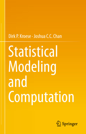 Statistical Modeling And Computation