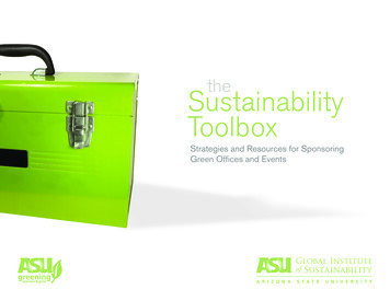 Sustainability The Toolbox - Arizona State University