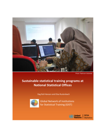 Sustainable Statistical Training Programs At National .