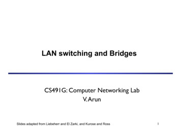 LAN Switching And Bridges - UMass Amherst