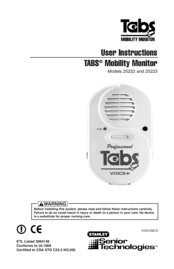 User Instructions TABS Mobility Monitor - BigCommerce