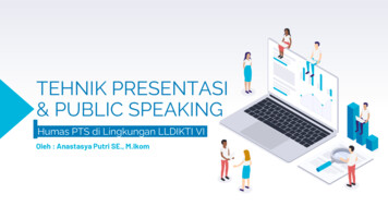 TEHNIK PRESENTASI & PUBLIC SPEAKING - Lldikti6.id