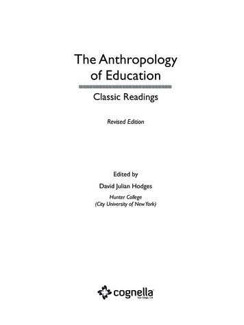 The Anthropology Of Education - Cognella