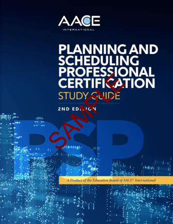 Planning And Scheduling Professional (PSP) Study Guide .