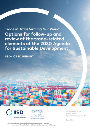 Trade In Transforming Our World Options For Follow-up And .