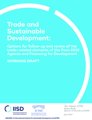 Trade Sustainable Development Options