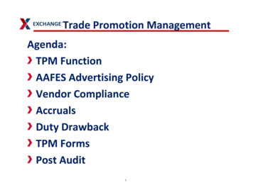 Trade Agenda: TPM Function - Shopmyexchange 