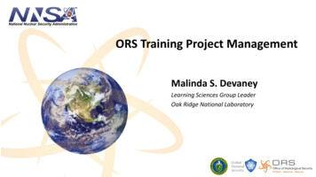 ORS Training Project Management