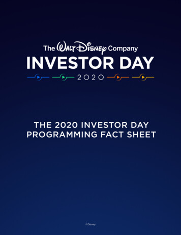 THE 2020 INVESTOR DAY PROGRAMMING FACT SHEET