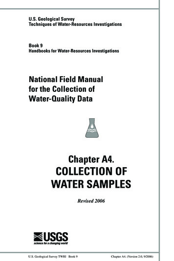 Chapter A4. COLLECTION OF WATER SAMPLES