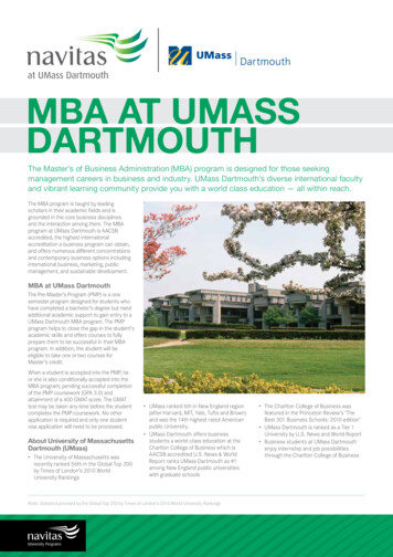MBA AT UMASS DARTMOUTH - Studinter