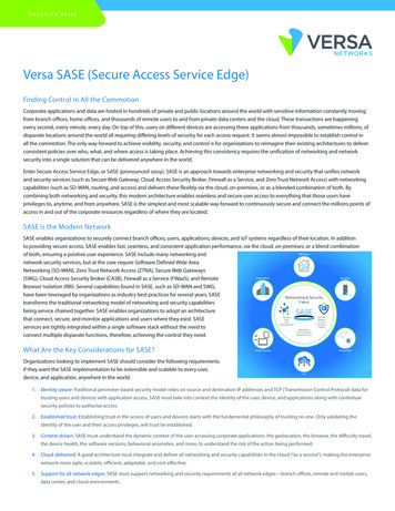 Versa SASE (Secure Access Service Edge)