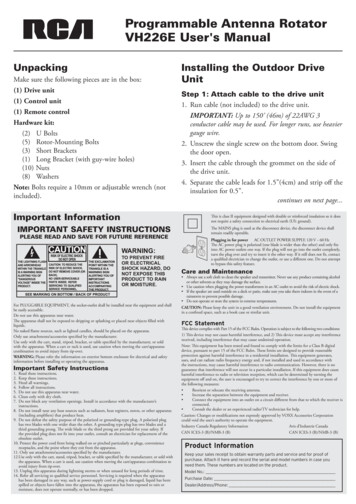 Programmable Antenna Rotator VH226E User's Manual