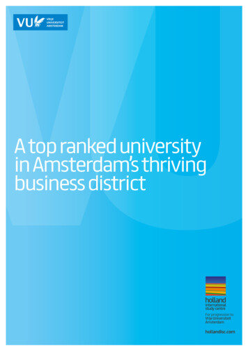 A Top Ranked University In Amsterdam's Thriving Business District