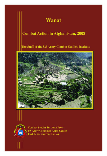 Combat Action In Afghanistan, 2008 - Army University Press