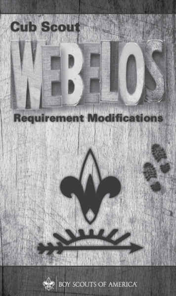 WEBELOS BADGE REQUIREMENTS . - Boy Scouts Of America