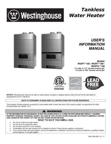 Tankless Water Heater - Westinghouse Water Heating