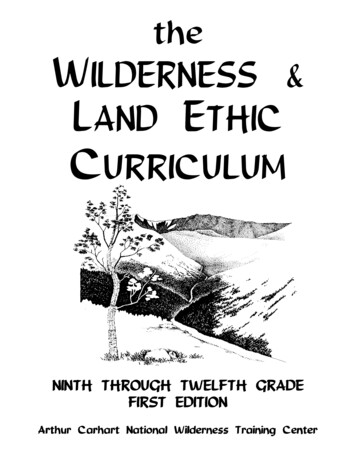 The WILDERNESS LAND ETHIC CURRICULUM - University Of Montana