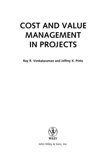 COST AND VALUE MANAGEMENT IN PROJECTS - Free