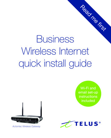 Read Me First Business Wireless Internet Quick Install Guide - Telus