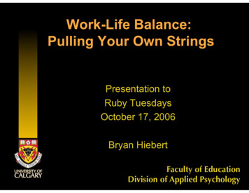 Work-Life Balance: Pulling Your Own Strings