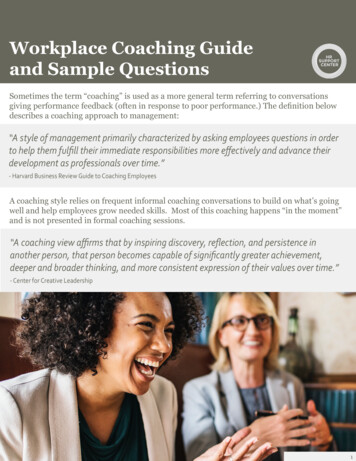 Workplace Coaching Guide And Sample Questions