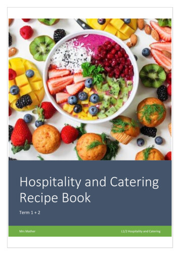Hospitality And Catering Recipe Book - Weebly