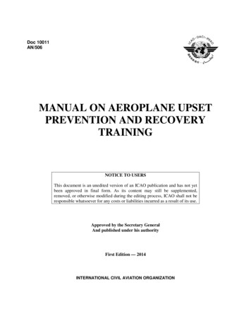MANUAL ON AEROPLANE UPSET PREVENTION AND 