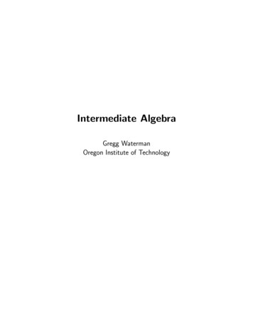 Intermediate Algebra - Oregon Institute Of Technology