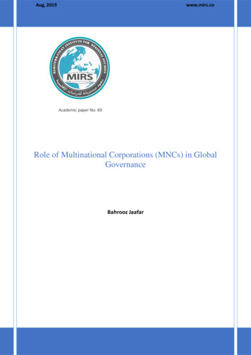 Role Of Multinational Corporations (MNCs) In Global Governance - Microsoft