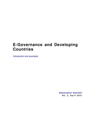 E-Governance And Developing Countries - Bibliotheca Alexandrina