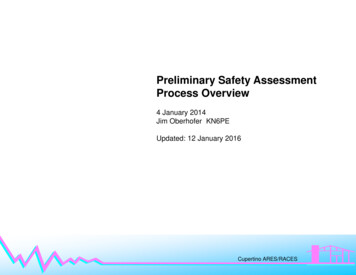 Preliminary Safety Assessment Process . - Cupertino ARES