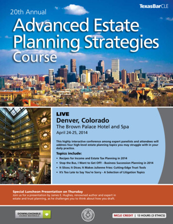 20th Annual Advanced Estate Planning Strategies - REPTL