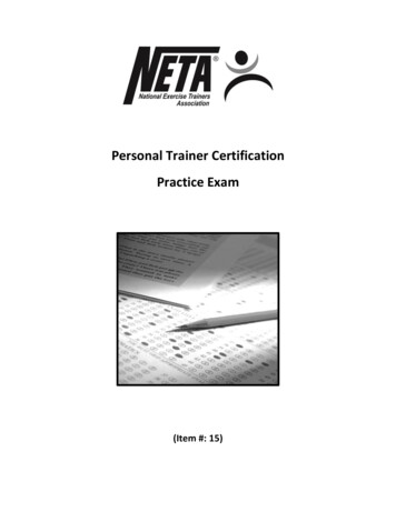 Personal Trainer Certification Practice Exam