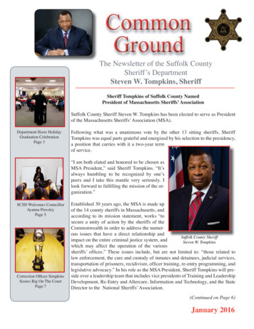 The Newsletter Of The Suffolk County Sheriff’s Department .