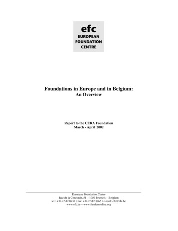 Foundations In Europe And In Belgium: An Overview - IssueLab
