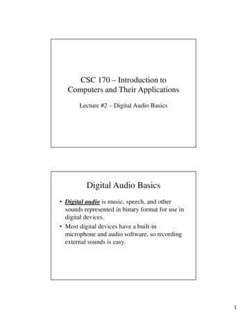 CSC 170 – Introduction To Computers And Their Applications