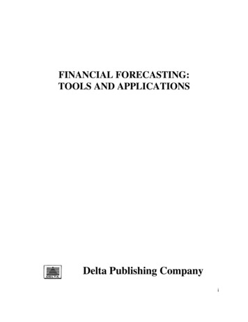 FINANCIAL FORECASTING: TOOLS AND APPLICATIONS - 