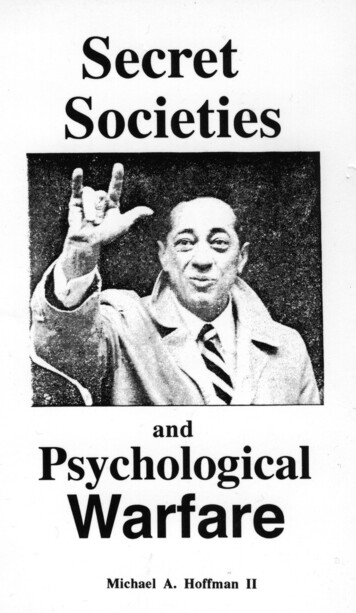 SECRET SOCIETIES AND PSYCHOLOGICAL WARFARE [1992]