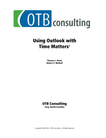 Using Outlook With Time Matters - Lexisnexis 