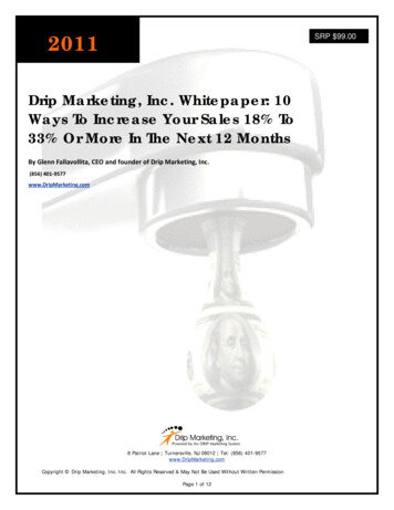 2011 DRIP Marketing Whitepaper 10 Ways To Increase Sales