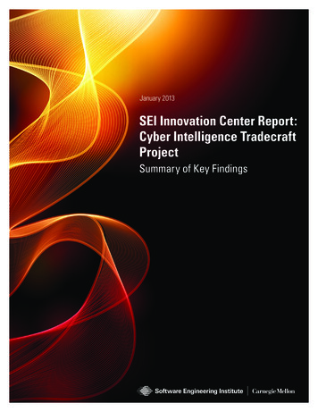 SEI Innovation Center Report: Cyber Intelligence Tradecraft Project