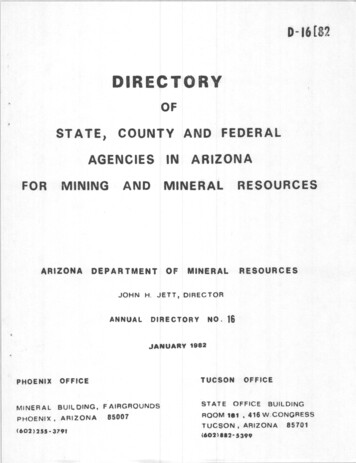 ARIZONA DEPARTMENT OF MINERAL -RESOURCES - Docs.azgs.az.gov