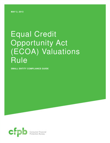 Equal Credit Opportunity Act (ECOA) Valuations Rule