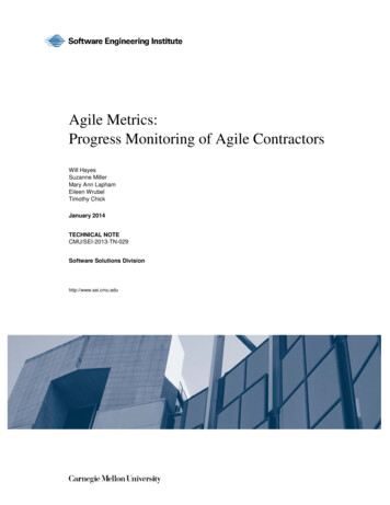 Agile Metrics: Progress Monitoring Of Agile Contractors