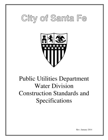 Public Utilities Department Water Division . - Santa Fe, New Mexico