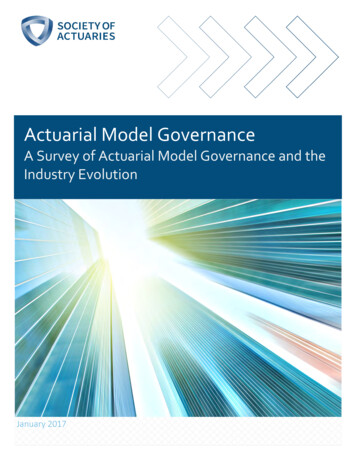 Actuarial Model Governance - Society Of Actuaries