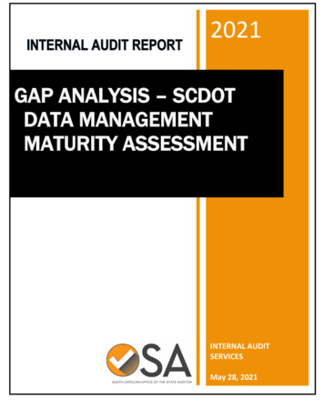 Gap Analysis - Scdot Data Management Maturity Assessment